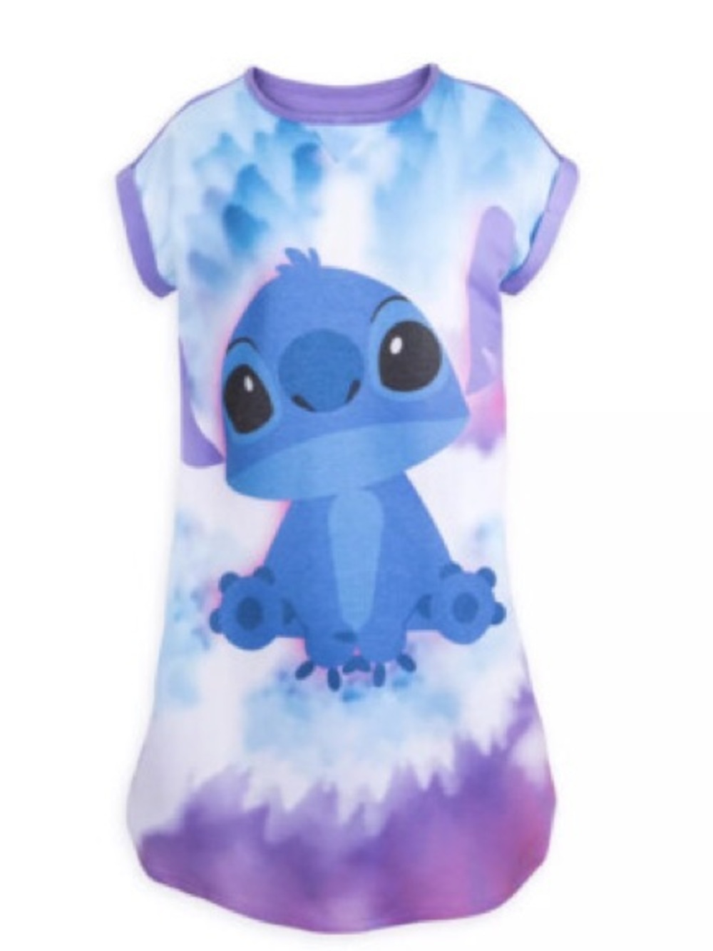 Disney Girls Blue and Purple Stitch Tie-Dye Nightgown